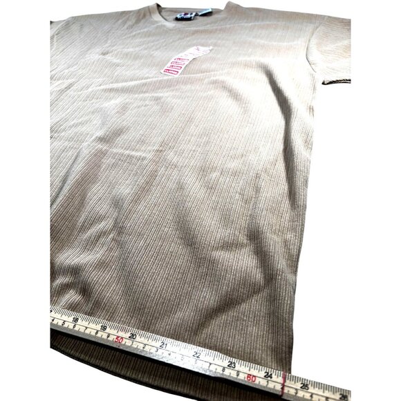 Mos Sport Club XL Tan Ribbed V-Neck T-Shirt Cotton - Picture 8 of 8